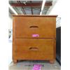 Image 1 : 2 New Brown 2 Drawer Wood Nightstand