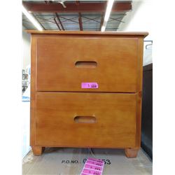 2 New Brown 2 Drawer Wood Nightstand