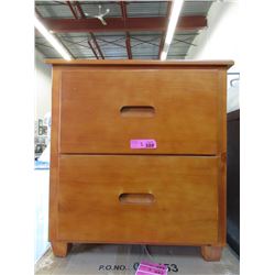 2 New Brown 2 Drawer Wood Nightstand