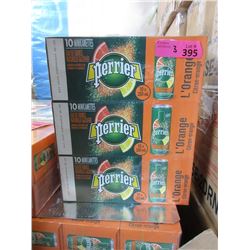 3 Flats of Perrier L'Orange Natural Mineral Water