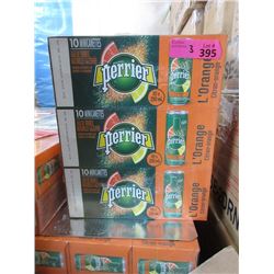 3 Flats of Perrier L'Orange Natural Mineral Water