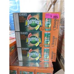 3 Flats of Perrier L'Orange Natural Mineral Water