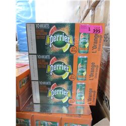 3 Flats of Perrier L'Orange Natural Mineral Water