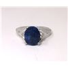 Image 1 : 3 CT Sapphire & Diamond Ring Set - Sterling Silver