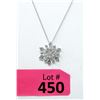 Image 1 : Sterling Silver Snow Flake Necklace w/ Diamond