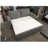 Image 1 : New Grey Fabric Upholstered Pull Out Sofa Bed