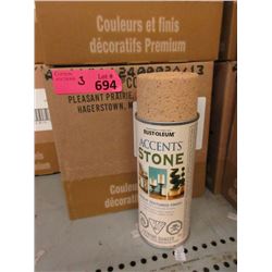 3 Cases of Rust-Oleum Stone Accents Spray Paint