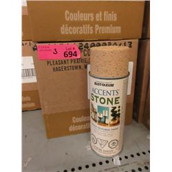 3 Cases of Rust-Oleum Stone Accents Spray Paint