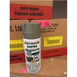 3 Cases of Rust-Oleum Satin Green Spray Paint