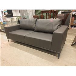 New Contemporary Grey Leather Sofa by SofaLab