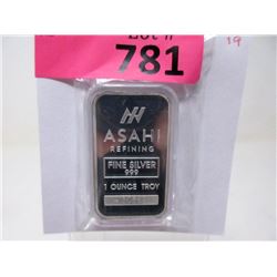 1 Oz. .999 Fine Silver Ashai Refining Bullion Bar