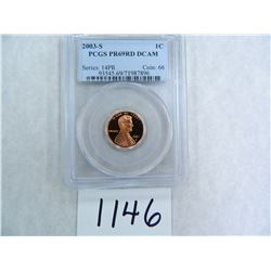 Dealer Lot: TEN (10) 2003-S One Cent PCGS graded PR69 RD DC   Wholesale Lot