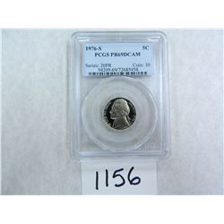 1976-S Five Cents PCGS Graded PR69 DC