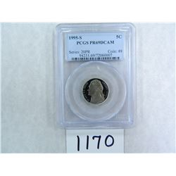 1995-S Five Cents PCGS Graded PR69 DC