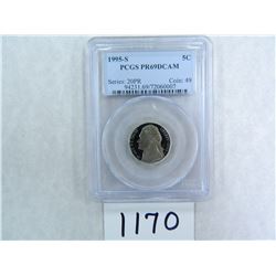TWO (2)1995-S Five Cents PCGS Graded PR69 DC