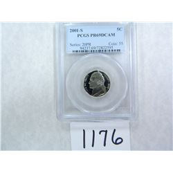 2001-S Five Cents PCGS Graded PR69 DC