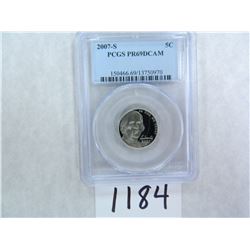 2007-S Five Cents PCGS Graded PR69 DC