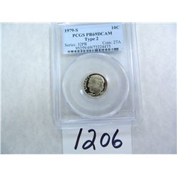 1979-S Roosevelt Dime TYPE 2 PCGS Graded PR69 DC