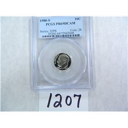 1980-S Roosevelt Dime PCGS Graded PR69 DC