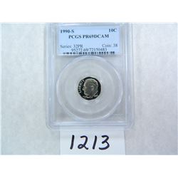 1990-S Roosevelt Dime PCGS Graded PR69 DC