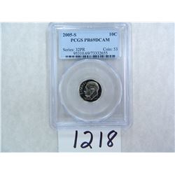 2005-S Roosevelt Dime PCGS Graded PR69 DC