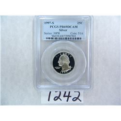 1997-S SILVER Washington Quarter PCGS Graded PR69 DC