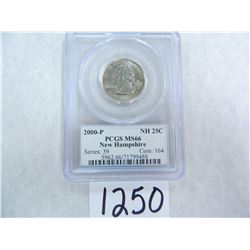 2000-P New Hampshire Quarter PCGS graded MS66