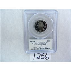 2000-S New Hampshire Quarter PCGS graded PR70 DC