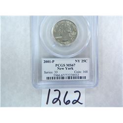 TWO (2) 2001-P New York Quarter PCGS Graded MS67