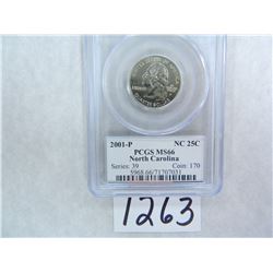 2001-P North Carolina Quarter PCGS Graded MS66