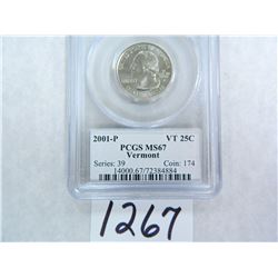 2001-P Vermont Quarter PCGS graded MS67