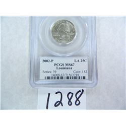 2002-P Louisiana Quarter PCGS Graded MS67