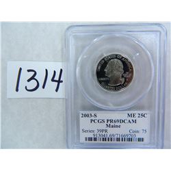 TEN (10) 2003-S Maine Quarter PCGS Graded PR69 DC