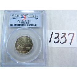 2006-D Nebraska Quarter PCGS Graded SATIN FINISH MS68