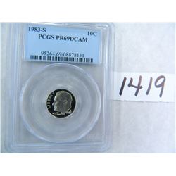 1983-S Roosevelt Dime, PCGS Graded PR69 DCAM