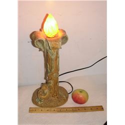 Christmas light one-of-a-kind porcelaine light by Henri Fournier - flame de Noel création unique