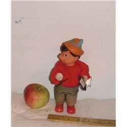 PLAYS as you want Rare original clothes old Pinocchio soft toy plays cymbals with key U move head