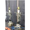 Image 3 : (2) Vintage Glass Table Lamps
