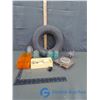 Image 1 : (4) Glass Insulators, Rubber Tub, Saddle Sharpener, etc