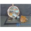 Image 1 : Glass Insulator, Peach Colour Glass Pitcher, etc