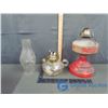 Image 1 : (2) Oil Lamps and a Shade