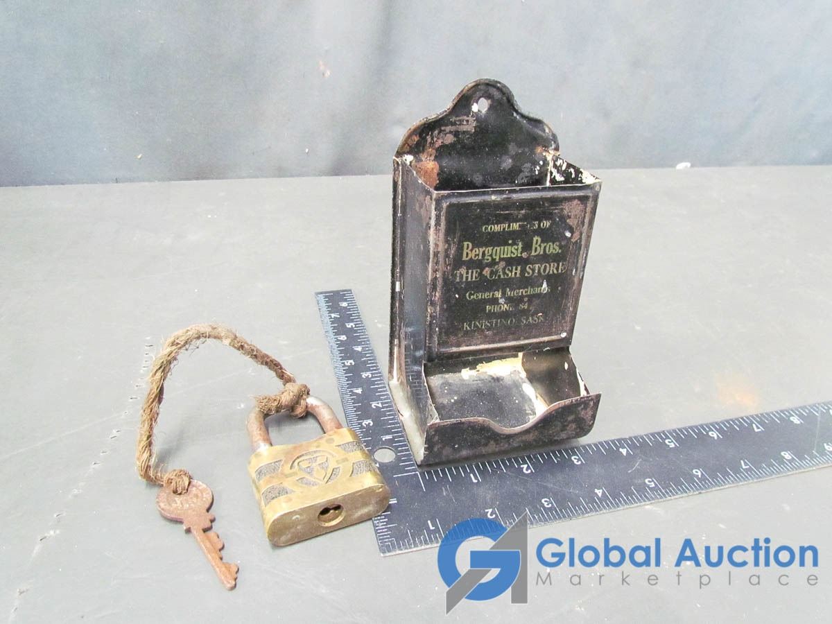 Metal Match Box Holder and Lock with Key