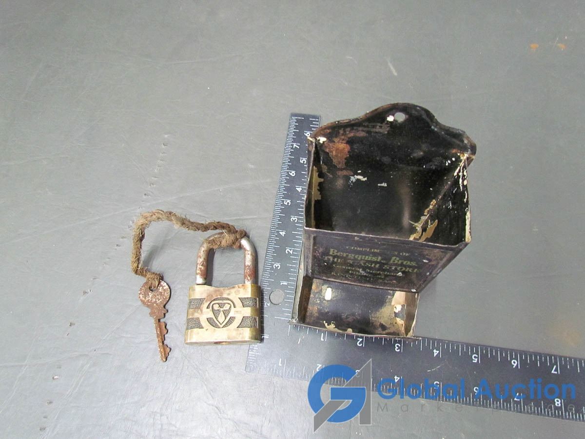 Metal Match Box Holder and Lock with Key
