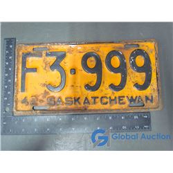 1942 Farm License Plate