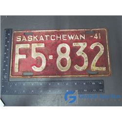 1941 Farm License Plate