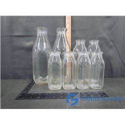 (8) Glass Milk Bottles