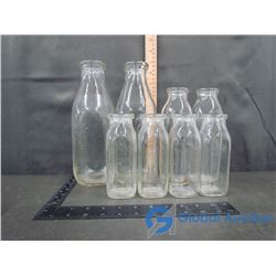 (8) Glass Milk Bottles