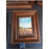 Image 2 : Set of 5 Wood Framed Farm Paintings