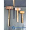 Image 1 : (3) Wooden Carpenter Mallets