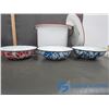 Image 2 : Enamel Pot with Lid and (3) Bowls